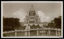 Tarjeta postal de vista panorámica de la Basílica del Sagrado Corazón o Basilique du Sacré-Coeur ...