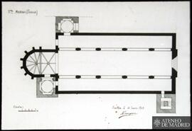 Planta de la iglesia de Santa Marina de Sevilla. (Dibujo de Vicente Lampérez y Romea. Sevilla, 6 ...