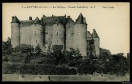 Tarjeta postal de vista panorámica de la fachada suroeste del Castillo de Luynes editada por A. P...