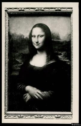 Tarjeta postal de reproducción de la obra de Leonardo da Vinci La Gioconda, conservada en el Musé...