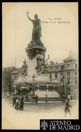 Tarjeta postal del Monumento a la República de París