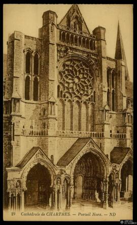 Tarjeta postal de vista exterior del Portal Norte de la Catedral de Chartres editada por Lévy et ...