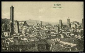 Tarjeta postal de vista panorámica de Bolonia editada por A. Pini en la misma ciudad