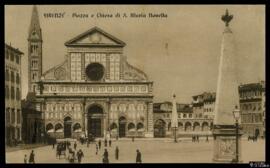 Tarjeta postal de vista exterior de la Basílica de Santa María Novella de Florencia editada por [...