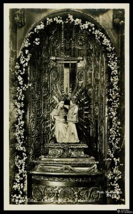 Tarjeta postal de la imagen de gracia del tabernáculo de la Abadía benedictina de Ettal editada p...