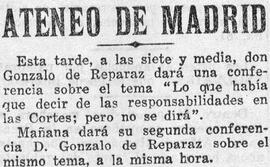 1931-07-01. Conferencias de Gonzalo de Reparaz. El Liberal (Madrid)