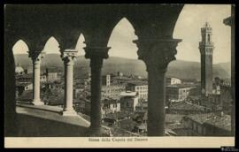 Tarjeta postal de vista panorámica de Siena desde la Cúpula de la Catedral de Nuestra Señora de l...