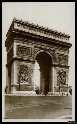 Tarjeta postal del Arco del Triunfo de L’Etoile en París editada por Malcuit en la rue du Faubour...