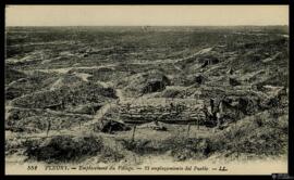 Tarjeta postal de vista del paisaje del lugar donde se situaba Fleury-devant-Douaumont tras los e...