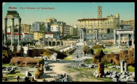 Tarjeta postal a color de las ruinas del Foro Romano de Roma