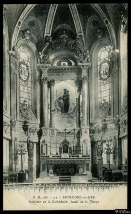 Tarjeta postal del Altar de la Virgen en el interior de la Catedral de Boulogne-sur-Mer editada p...