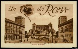 Tarjeta postal de la Piazza Venezia de Roma editada por S. T. A. con carta no circulada al verso,...