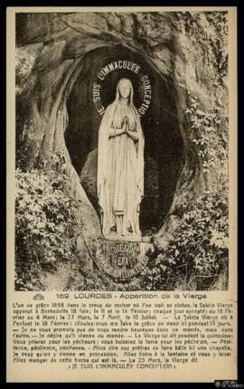 Tarjeta postal de la imagen de la Inmaculada Concepción en la Gruta del Santuario de Lourdes edit...