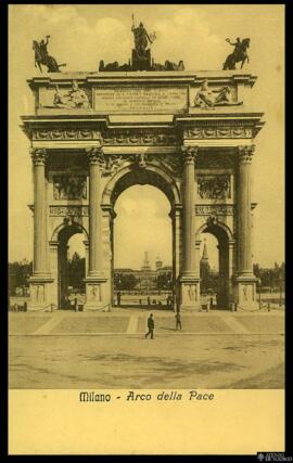 Tarjeta postal del Arco della Pace de Milán