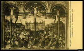 Tarjeta postal del fresco de G. D. Montofrano de la Crucifixión de Cristo en la Iglesia de Santa ...