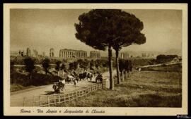 Tarjeta postal de vista panorámica del Acueducto de Claudio en la via Appia Nuova de Roma editada...