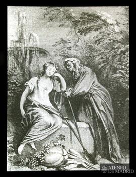 
[¿Alcahueta hablando a una joven?] (grabado de Boucher)
