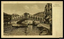 Tarjeta postal del Ponte di Rialto de Venecia editada por Rosen en Venecia