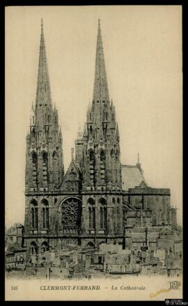 Tarjeta postal de vista exterior de la Catedral de Clermont-Ferrand editada por Neurdein et Cie. ...