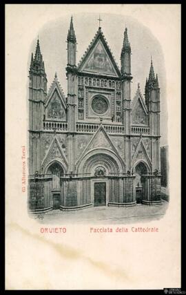 Tarjeta postal de vista exterior de la Catedral de Orvieto, Cattedrale di Santa Maria Assunta, ed...