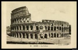 Tarjeta postal de vista exterior del Coliseo de Roma editada por Moutet en la Rue de Seine, 64, d...