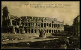 Tarjeta postal de vista exterior del Coliseo de Roma