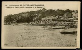 Tarjeta postal de escena costumbrista urbana de baños de ola en la Playa de Galetville en Sainte-...