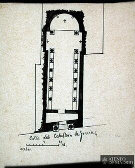 Planta de la iglesia situada en la calle Caballero de Gracia de Madrid.
