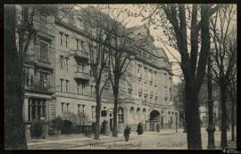 Tarjeta postal de vista exterior de la Curio-Haus en Hamburgo editada por el Verlag M. L. Carstens