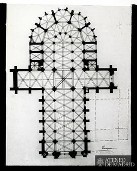 Catedral de Burgos. Planta reconstituída. (Dibujo de Vicente Lampérez y Romea)