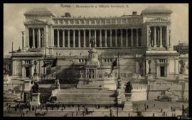 Tarjeta postal de vista panorámica del Monumento a Víctor Manuel II de Roma editada por Brunner &...