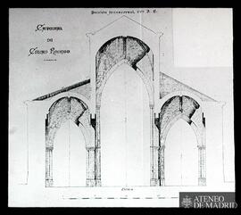 Sección de la Catedral de Ciudad Rodrigo (Salamanca). (Dibujo de Luis María Cabello y Lapiedra. M...