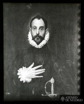 Museo del Prado. (Madrid). El Greco: "El Caballero de la mano en el pecho" (h. 1577 - 1...