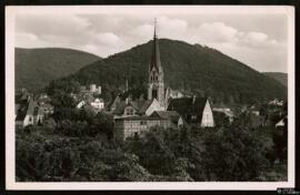 Tarjeta postal de vista panorámica de Bad Harzburg editada por el Ansichtskartenfabrik Schöning &...