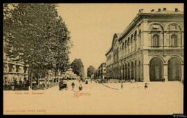 Tarjeta postal de escena costumbrista urbana en el Corso Vittorio Emanuele de Turín editada por R...
