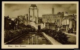 Tarjeta postal de las ruinas del Foro Romano de Roma editada por A. Scrocchi en Milán