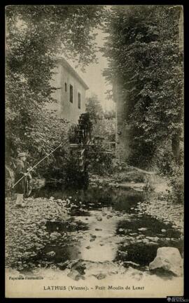 Tarjeta postal de vista del paisaje junto al Petit Moulin de Lenet en Lathus-Saint-Rémy editada p...