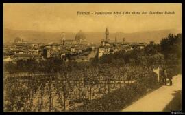 Tarjeta postal de vista panorámica de Florencia desde el Jardín de Bóboli