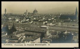 Tarjeta postal de vista panorámica de Florencia desde el Piazzale Michelangelo editada por N. P. G.