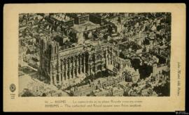 Tarjeta postal de vista general de la Catedral de Notre-Dame de Reims editada por D. A. Longuet e...