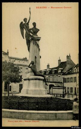 Tarjeta postal del Monument Carnot en Beaune editada por Ronco para Louys Bauer en la misma ciudad