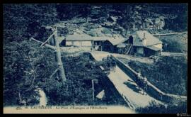 Tarjeta postal de vista del paisaje del Puente de España o Pont d'Espagne y la Hostelería u Hôtel...