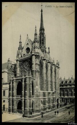 Tarjeta postal de vista exterior de la Sainte-Chapelle de París editada por los Neurdein Frères e...