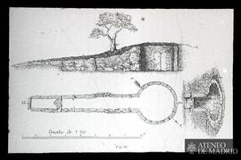 Planta y sección de una ¿cueva?