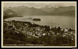 Tarjeta postal de vista panorámica de Stresa Borromeo, junto al Lago Mayor de Italia, editada por...