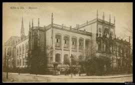 Tarjeta postal de vista exterior de un museo en Colonia