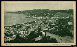 Tarjeta postal a color de vista panorámica del barrio de Posillipo de Nápoles editada por Ditta R...