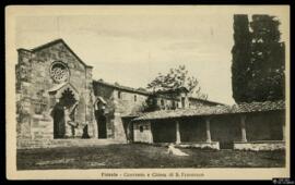 Tarjeta postal de vista exterior de la Iglesia y Convento de San Francisco en Fiesole editada por...