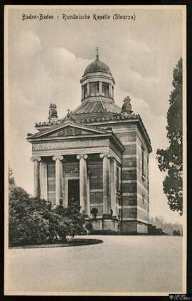 Tarjeta postal de vista exterior de la Rumänische Kapelle Stourzda en Baden-Baden editada por Ste...