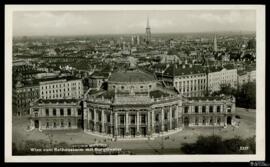 Tarjeta postal de vista panorámica de viena desde la torre del Ayuntamiento o Rathausturm hacia e...